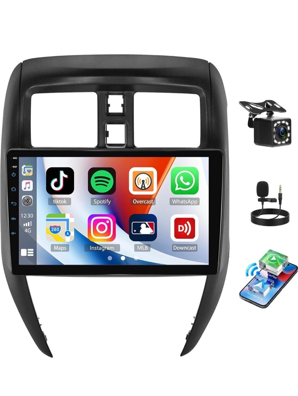 Nissan Versa Sedan 2015-2019 CarPlay Android Auto 10.1" Touchscreen Stereo